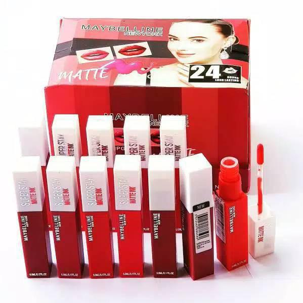 [KODE J5443] 1 Lusin Lipstik Maybelline Matte Ink / Lipcream Maybelline Isi 12pcs