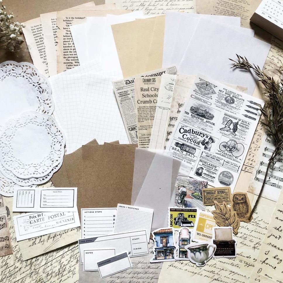 

[PRODUK MMBPJ] Journal Kit 50pcs Journal Mini Kit Vintage Bujo Journaling Vintage Jurnal Kit Aesthetic Planner Kit C8R