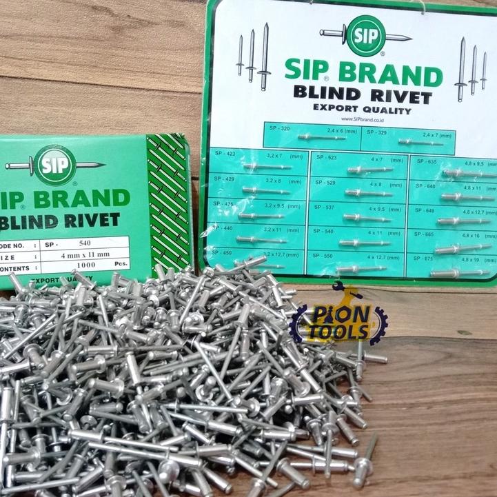 ㅷ SIP Paku Rivet 540 ukuran 4x11mm / Blind Rivet / Aluminium / isi 100pcs ⇝