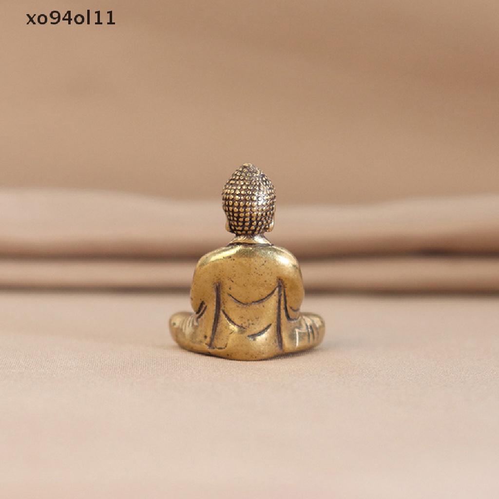 Xo Patung Buddha Sakyamuni Mini Tembaga Solid Ornamen Patung Miniatur OL