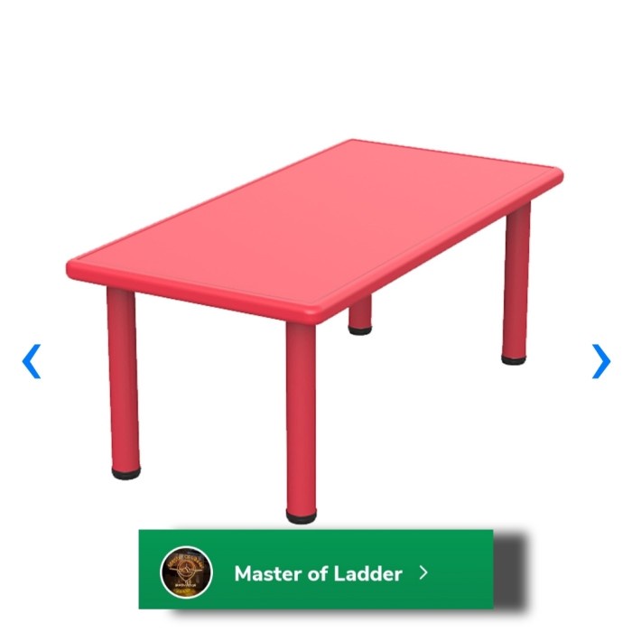 TBF MEJA PLASTIK ANAK PERSEGI PANJANG - TABLE RECTANGLE RED