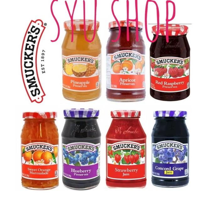 

SMUCKERS SMUCKER'S JAM SELAI 340 GR STRAWBERRY ORANGE BLUEBERRY GRAPE