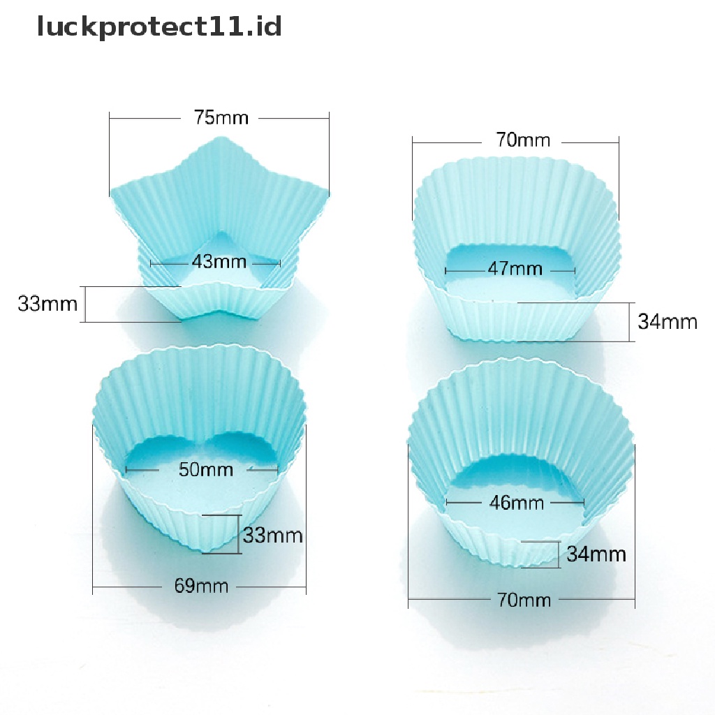 /Fashion Hot// Fashion Hot// 4Pcs/Set Mini Persegi Segi Lima Bulat Bentuk Hati Silikon Muffin Kue Cetakan Baking Aksesoris.