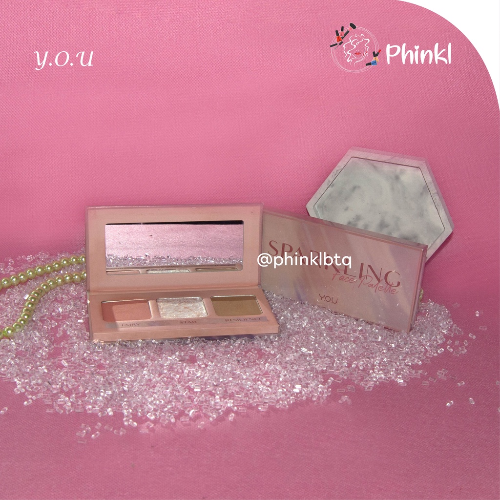 `ღ´ PHINKL `ღ´ Y.O.U face palette sparkling bersinar makeup wajah shading contour highlighter