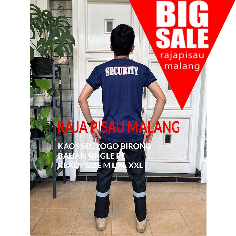 Kaos Satpam - Kaos Dalam SECURITY - Gada Pratama - Gada Madya -  SECURITY - Kaos Satpam Biru Dongker SABLON