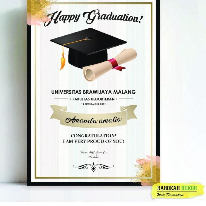 ネ Cetak foto bingkai wisuda/Desain wisuda/Hiasan dinding Kado wisuda custom イ
