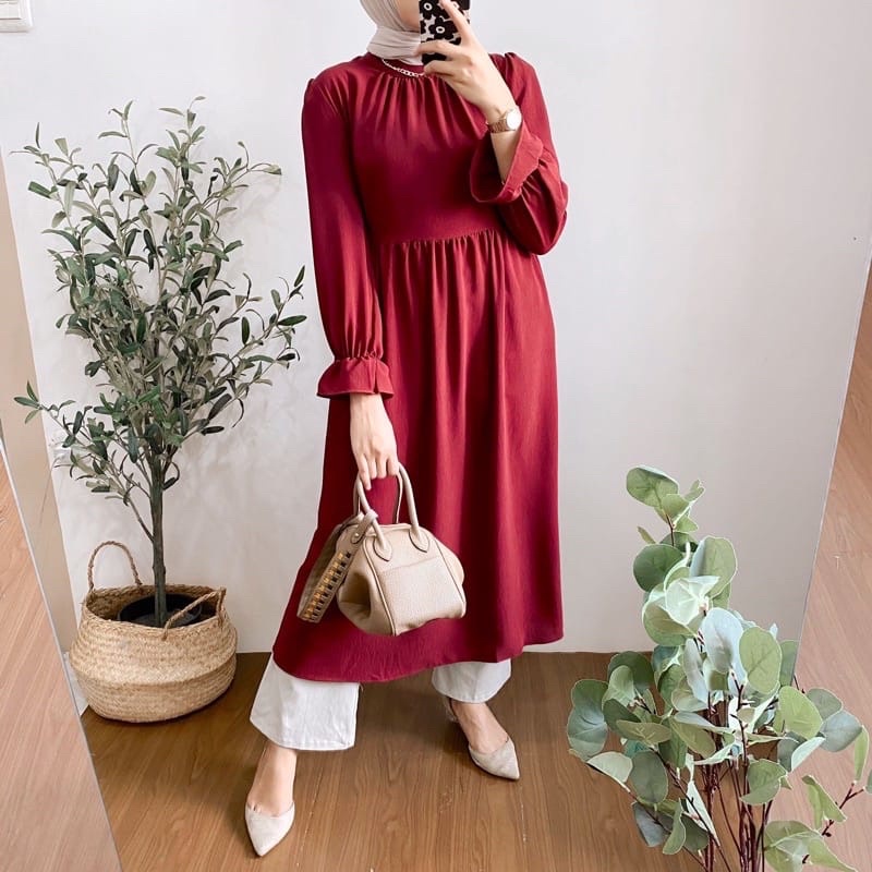 TUNIK ESPANYOLA CRINKLE / LONG TUNIK WANITA TERBARU