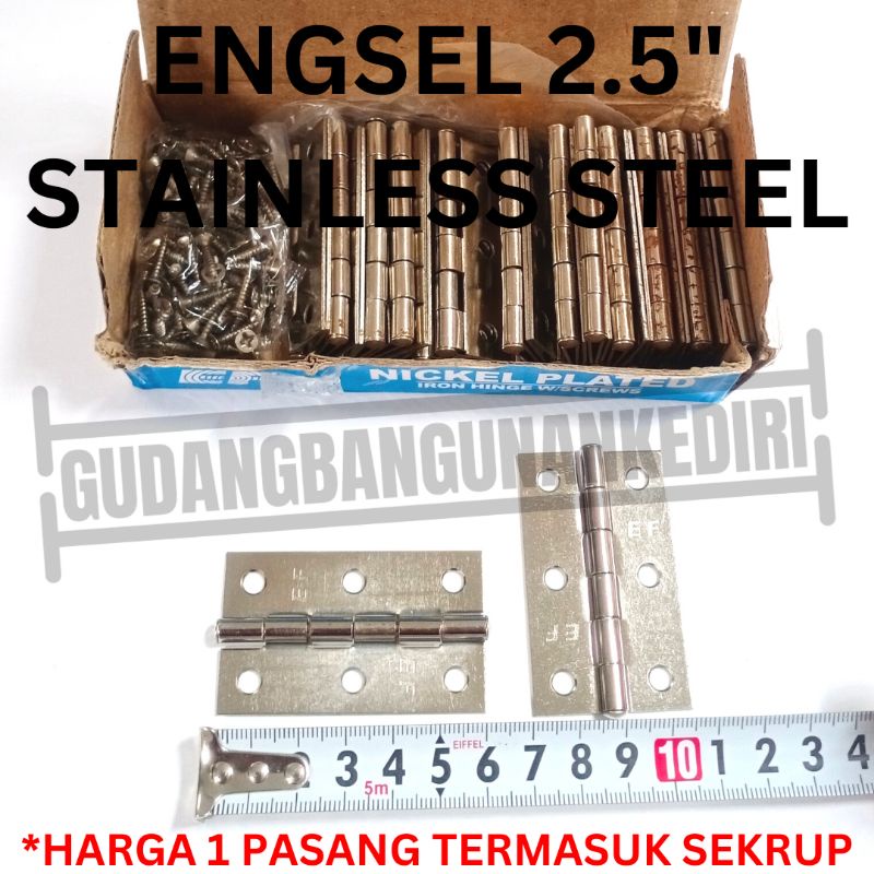 Engsel pintu jendela 2 1/2&quot; stainless ss 2.5 inch