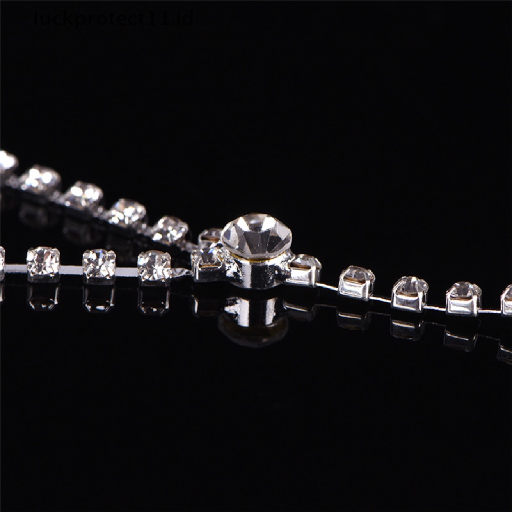 /Fashion Hot// Fashion// 1Set Pernikahan Bridal Berlian Imitasi Kristal Kalung Drop Earrings Perhiasan Baru Chic.