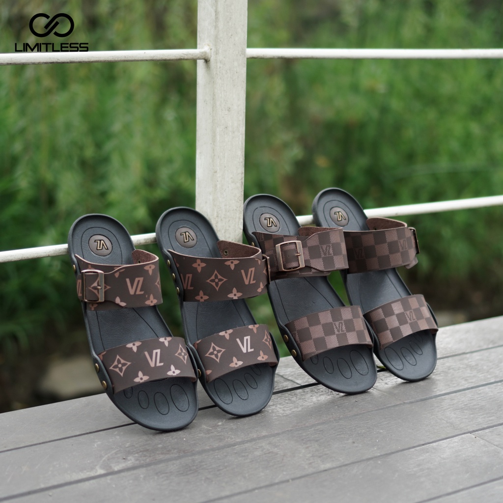 Sandal Strap Pria Kulit VINCENZO Sandal Terbaru VINCENZO Original Pria Slide Import Sandal Kulit Pria