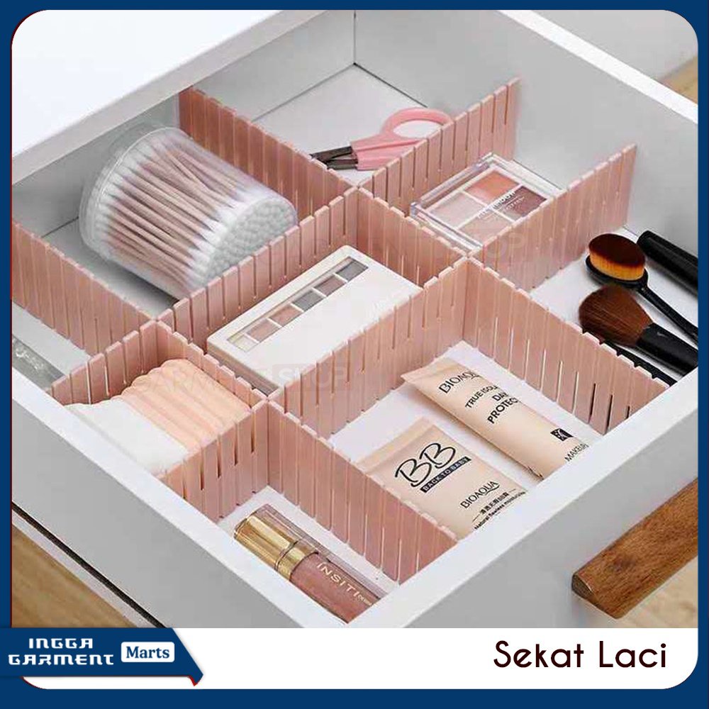 

Partisi Sekat Laci Pembatas Drawer Desktop Organizer isi 4 Pcs Alat Tulis Kosmetik