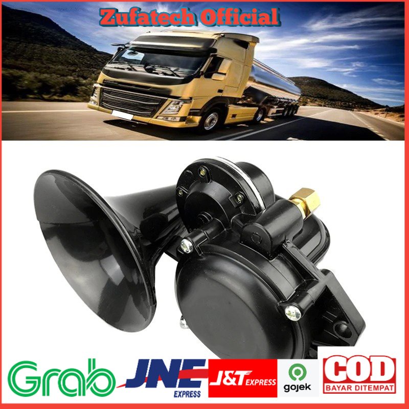 OTOHEROES Klakson Keong Trompet Mobil Truk Loud Air Horn 135dB - DL35 - Black - 7RRSARBK