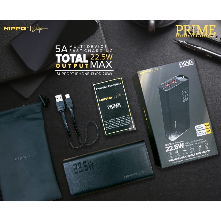 Hippo Elite Power bank Prime Gen 3 20.000mAh Fast Charging