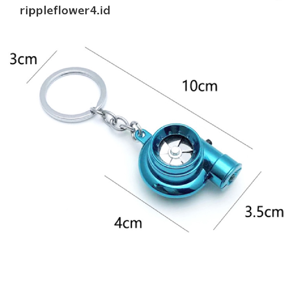 {rippleflower4.id} Gantungan Kunci Keyring Gantungan Kunci Charger TURBO Logam Chrome, Tanpa Plastik! Kompresor Spinning! ~