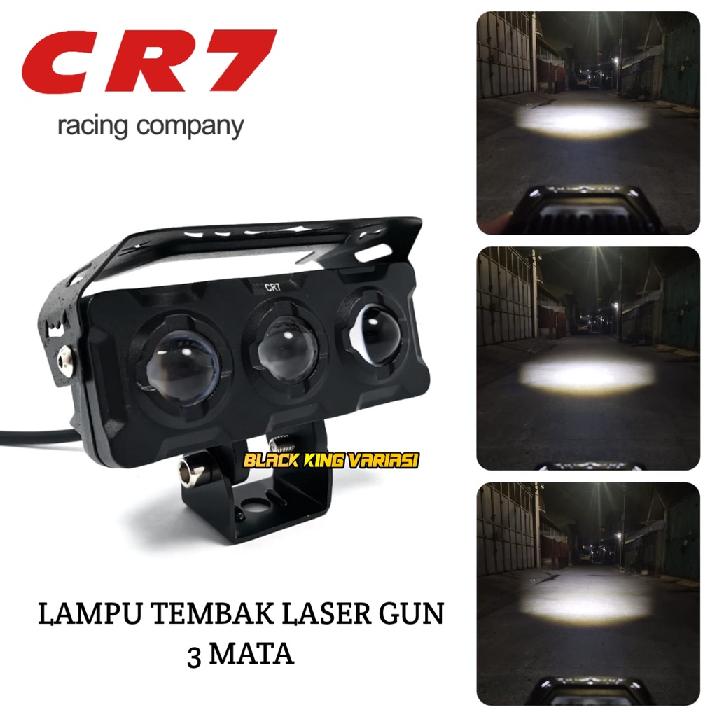 Lampu Tembak Laser Gun 3 Mata Lampu Tembak SQL 3 Mata Lampu Tembak LED Foglamp 2 Warna Lampu Laser Waterproof