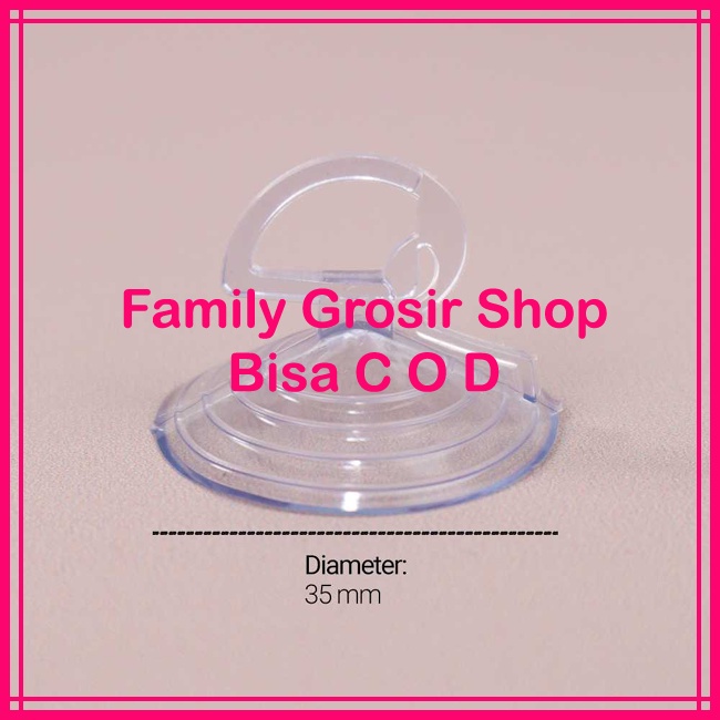 Kop Kaca Silikon 3,5cm Alat Tempel Dinding Suction Cup Hook 35mm