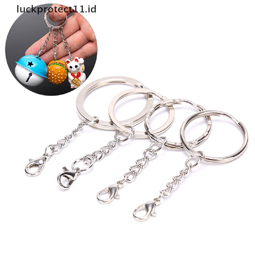 /Fashion Hot// Fashion// 10Pcs/Set Dipoles Perak Keyring Split Ring Pendek Keyring DIY Membuat Gantungan Kunci.