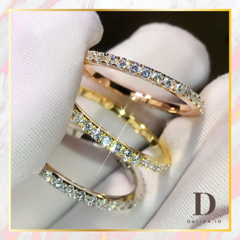 Cincin Stainless Wanita Anti Karat 17 Titik Zircon Anti Karat Premium