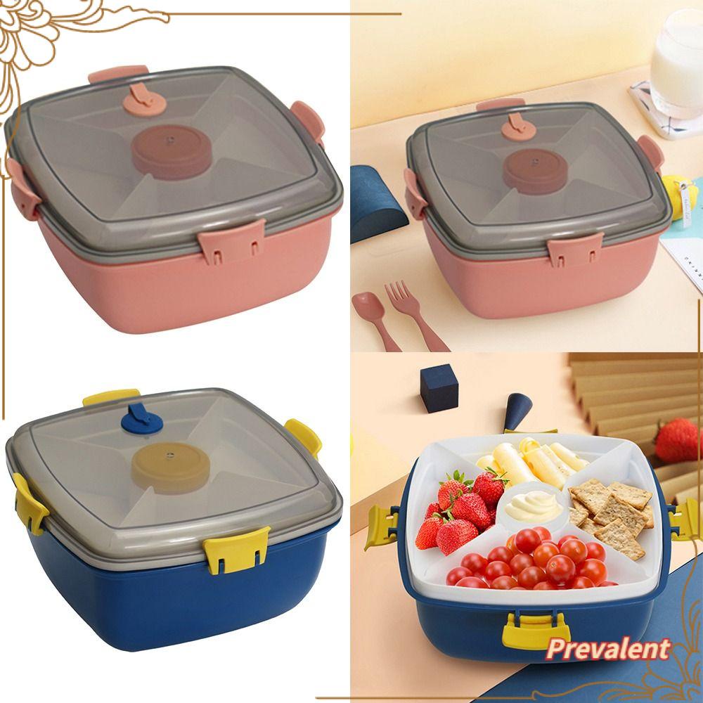 Preva Lunch Box Portable Untuk Pelajar Pekerja Kantor 4kompartemen Wadah Makanan