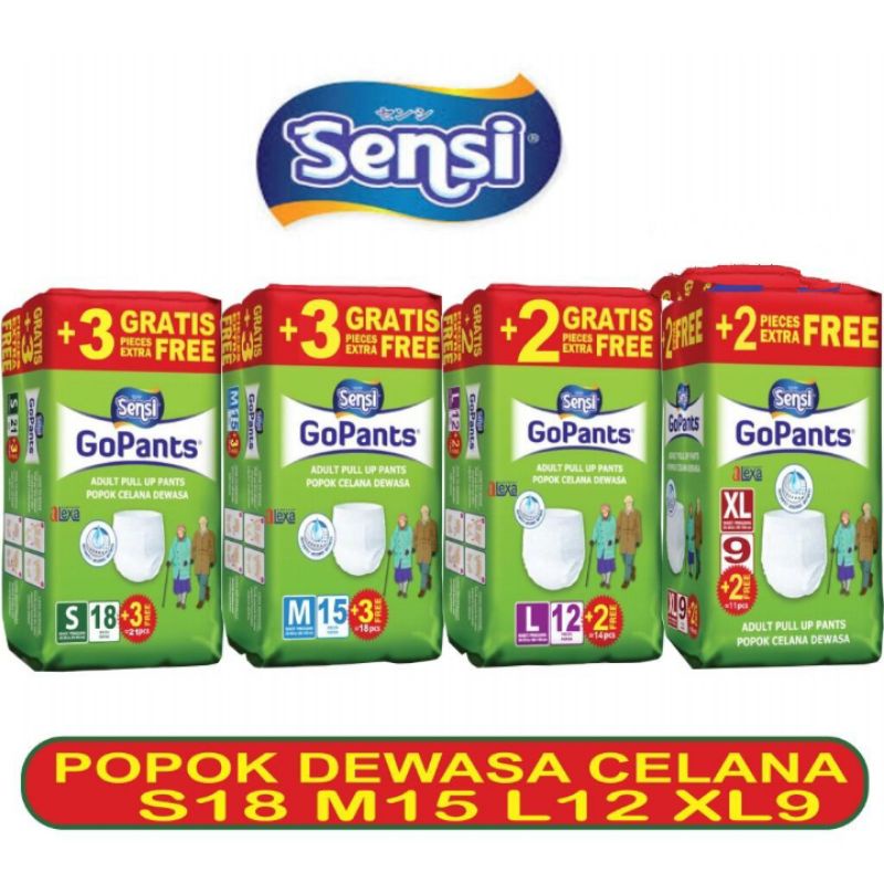 Sensi GoPants S18/M15/L12/XL9 | Popok Celana Dewasa