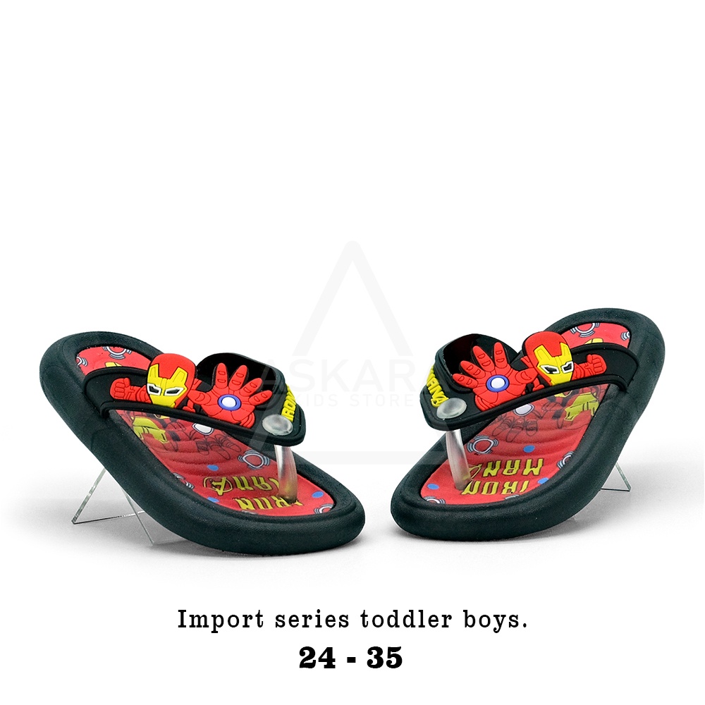 Askara - NEW Sandal Anak Laki-laki Jepit karet Import model karakter ironman 2 - 8 tahun