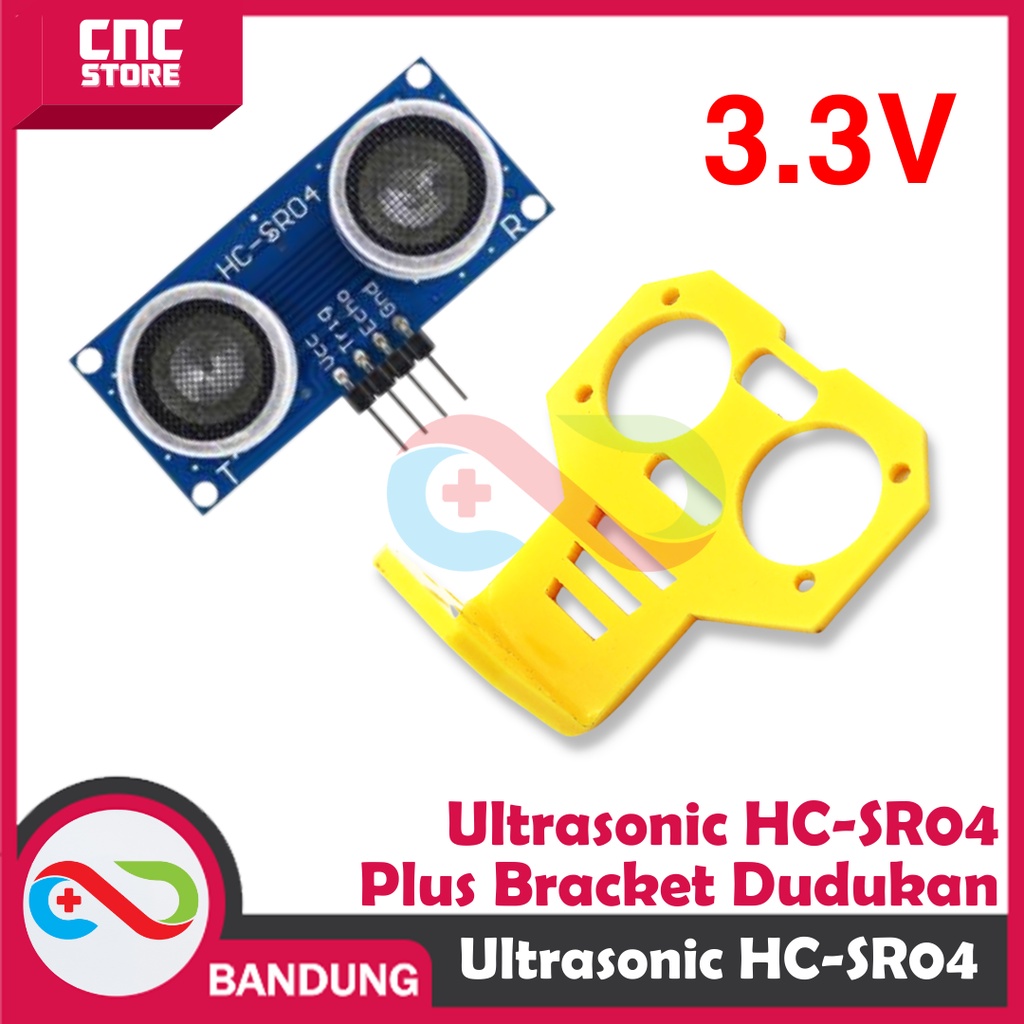 HC-SR04 ULTRASONIC DISTANCE MEASURING SENSOR 3.3V 5V WITH BRACKET YELLOW