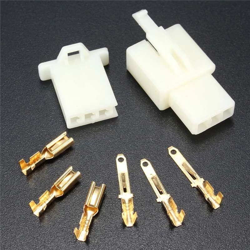 1set Small Car Socket 3p 2.8mm kabel soket motor Skun Terminal 3 pin