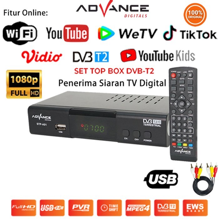 Sale Garansi 1 Tahun- Advance STB Set Top Box TV Digital Receiver /SET TOP BOX TV DIGITAL/SET TOP