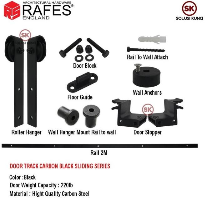 Rel Pintu Sliding 2 Meter Rafes England / High Quality Carbon Steel