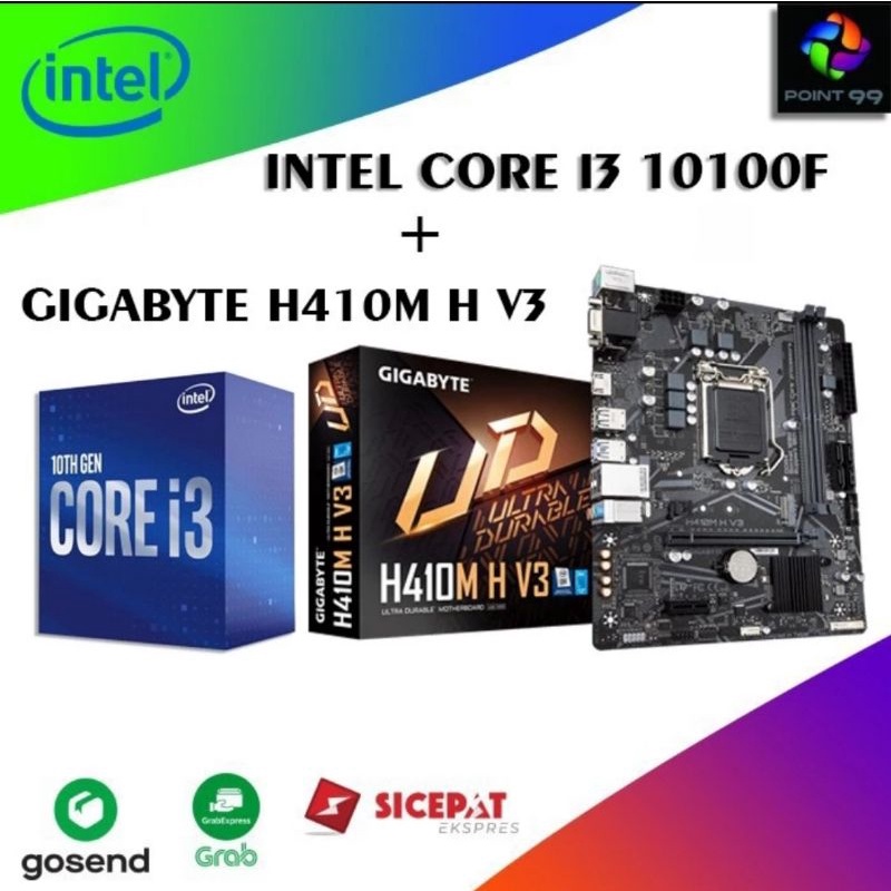 Paket Intel Core i3 10100F + Motherboard H410M
