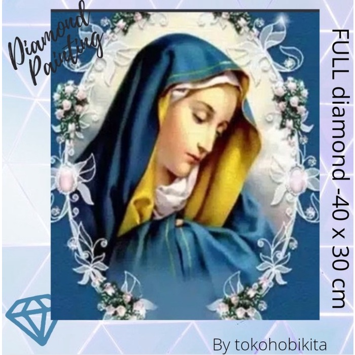 DIAMOND PAINTING FULL BUNDA MARIA BEST SELLER BLUE LUKISAN MANIK
