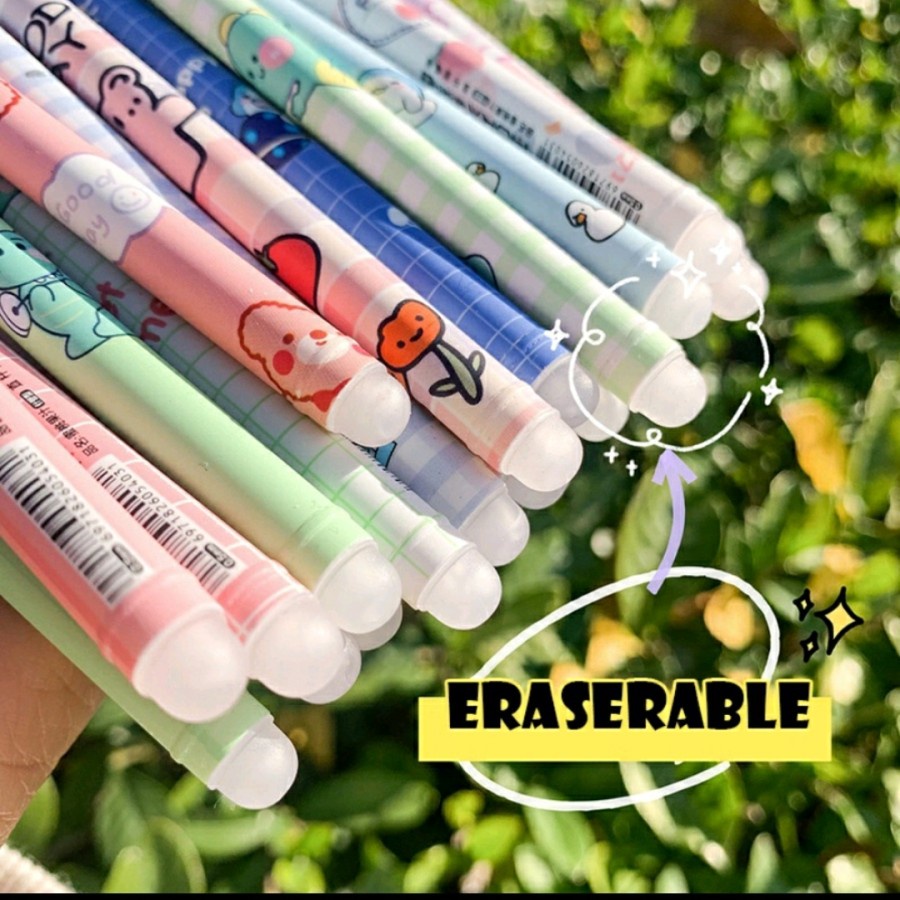 PEN PULPEN BOLPOINT KARAKTER BISA HAPUS / PENGHAPUS / GEL PEN ERASER / PEN WITH ERASER ANAK DEWASA