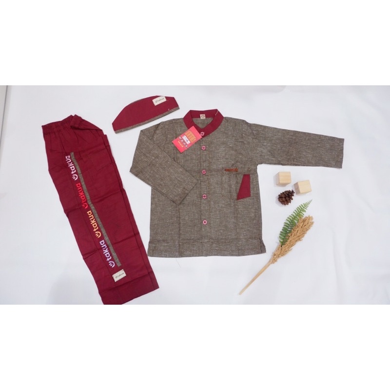 Baju Koko Takua Bahan Katun Untuk Usia 3-10 Tahun // Baju Koko Takua 3-10 Tahun // Set Koko Anak Lak
