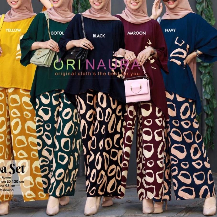SETELAN WANITA/SETELAN TUNIK DRESS EMIRA/ SET JUMBO/ONE SET WAKA WAKA