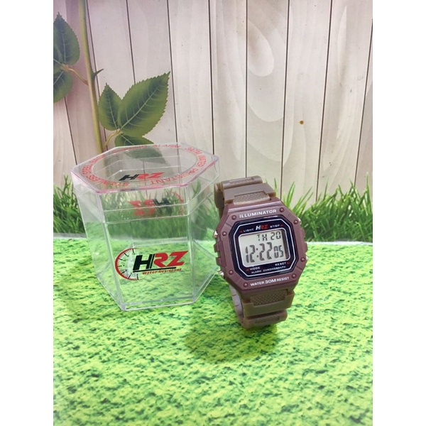 URB new jam tangan HRZ original tahan air digital time petak