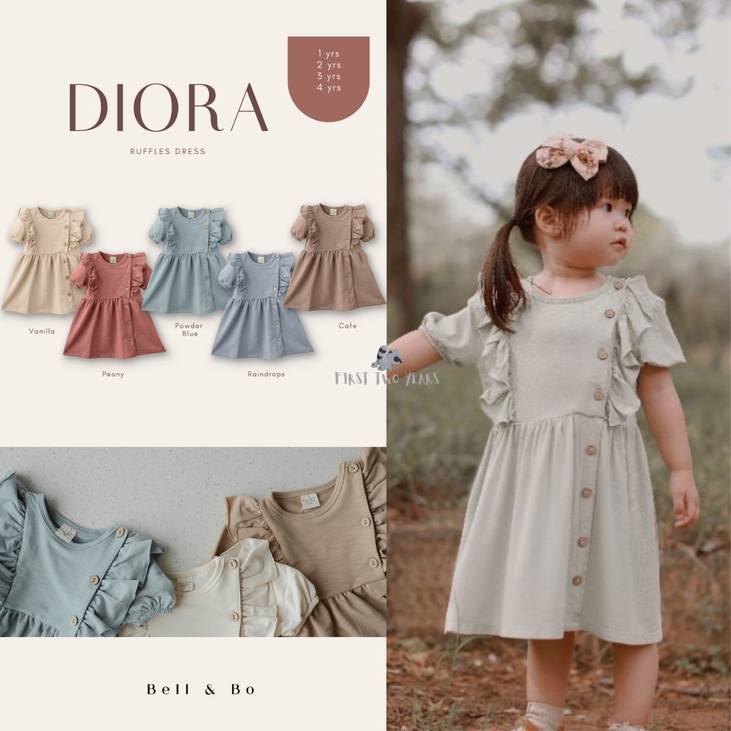 ORIGINAL Bell & Bo - Diora Dress / Bell&Bo Gaun Anak Perempuan / Bell and Bo Girl - Leon Little Stuf