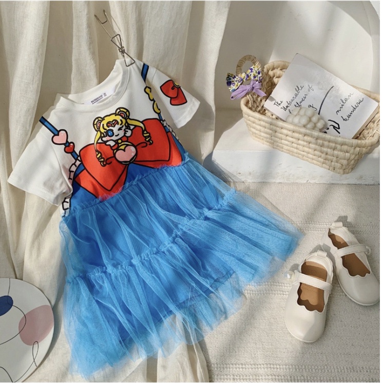 babyfit [1-4thn] baju dress oblong T-shirt tutu anak perempuan lengan pendek import qk-1213