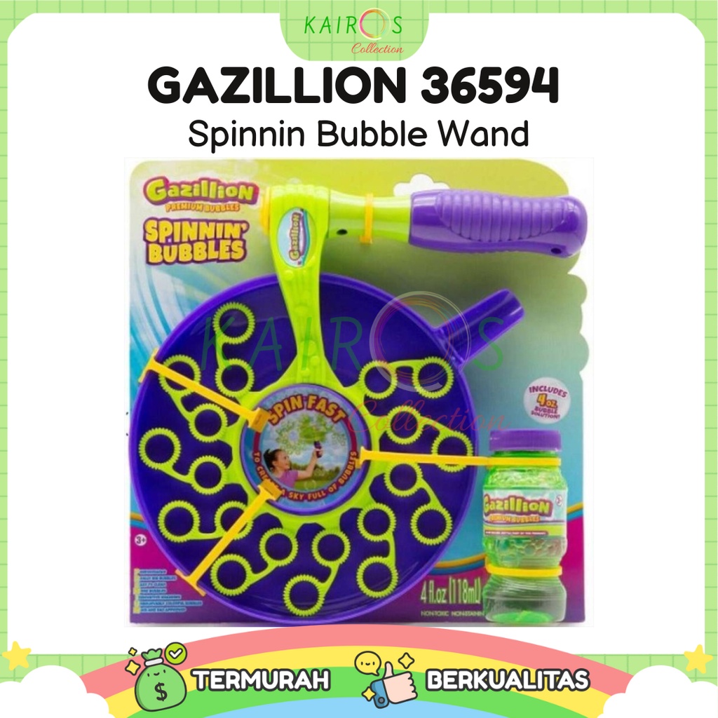 Funrise Gazillion 36594 Spinnin Bubble Wand Bubbles - With 4Oz Solution