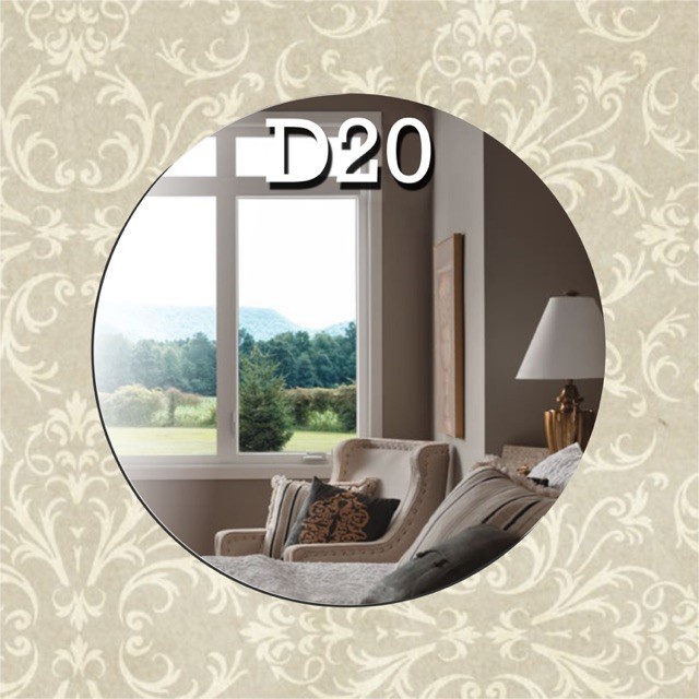 PAKET KACA CERMIN 3MM BULAT DINDING D 20CM 30CM 40CM PLUS KLIP