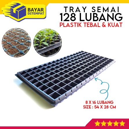 Tray Semai 128 LUBANG Benih Cabe Anggrek Hidroponik Trai Bibit Bunga Kuat Tebal
