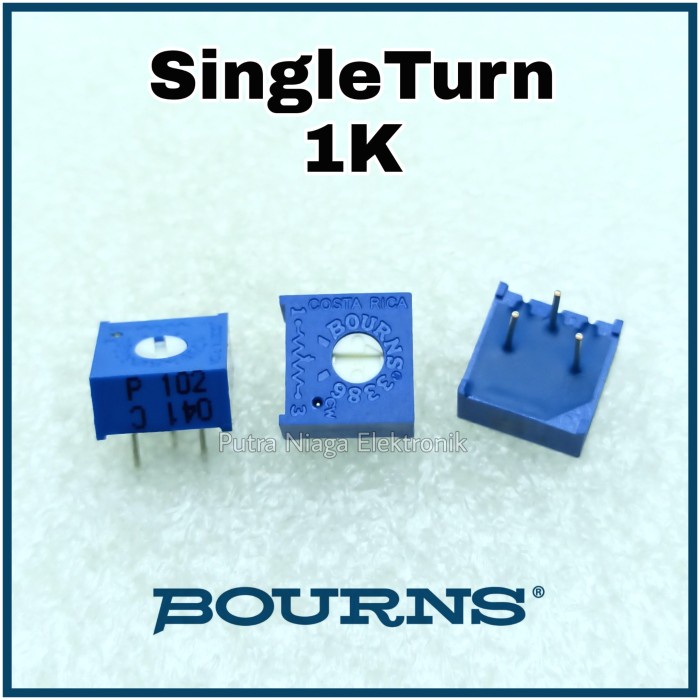 Singleturn Bourns 1K Original 3386 1000 ohm Trimpot VR Kode : 102 putr4n14