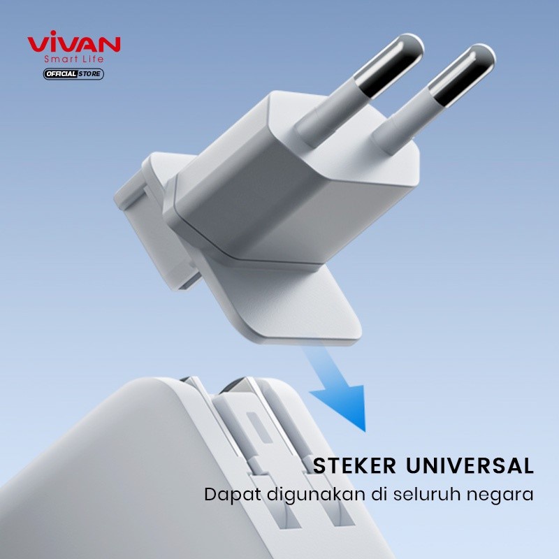 Vivan GaN02S 65W 5.4A GaN Travel Charger Fast Charging 3 Port USB-C