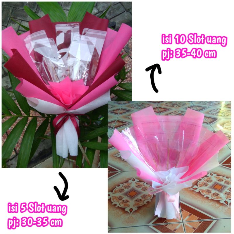 

Buket uang kosongan bahan: kertas spunbond