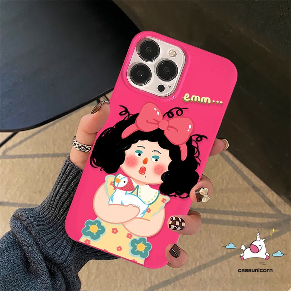 IPHONE Case Kompatibel Untuk Iphone11 13 12 14 Pro Max XR 78 Plus X XS Max SE 2020 Permen Glossy Kartun Lucu Imut Gadis Shockproof Protection Camera Ros Red Soft Tpu Silicon Back Cover