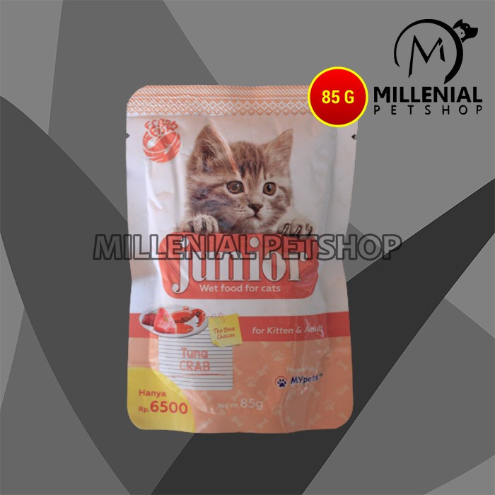 Makanan Basah Kucing Junior Wet Food Pouch 85 Gram Non Whiskas