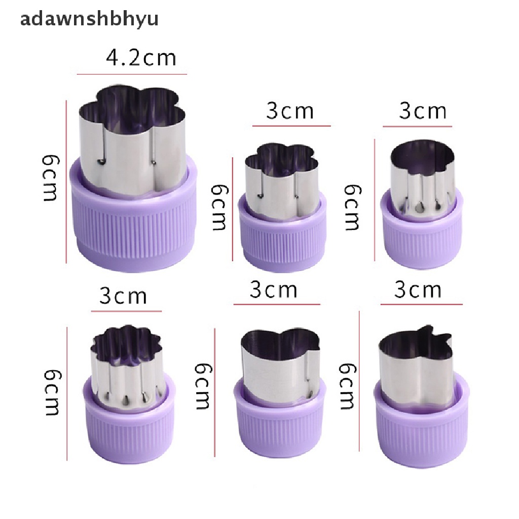 Adawnshbhyu 1PC Pemotong Sayuran Gagang Plastik Stainless Buah Cutg Die Gadget Dapur ID