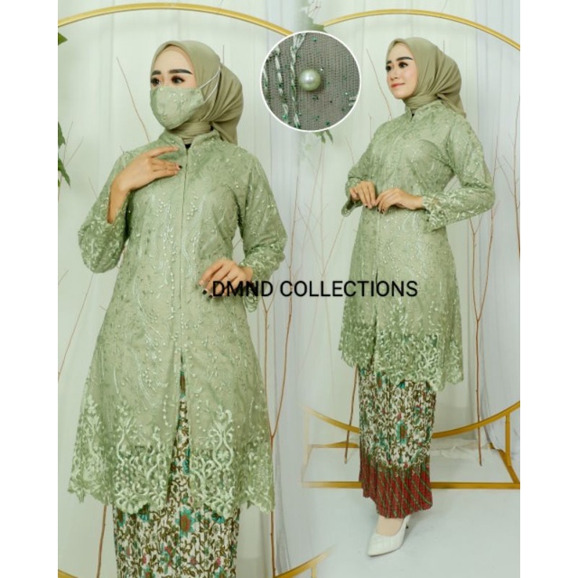 SETELAN TUNIK BUSUI/TUNIK RESLETING DEPAN/TUNIK TULLE MUTIARA/KEBAYA MODERN/TUNIK TERBARU &amp; TERLARIS