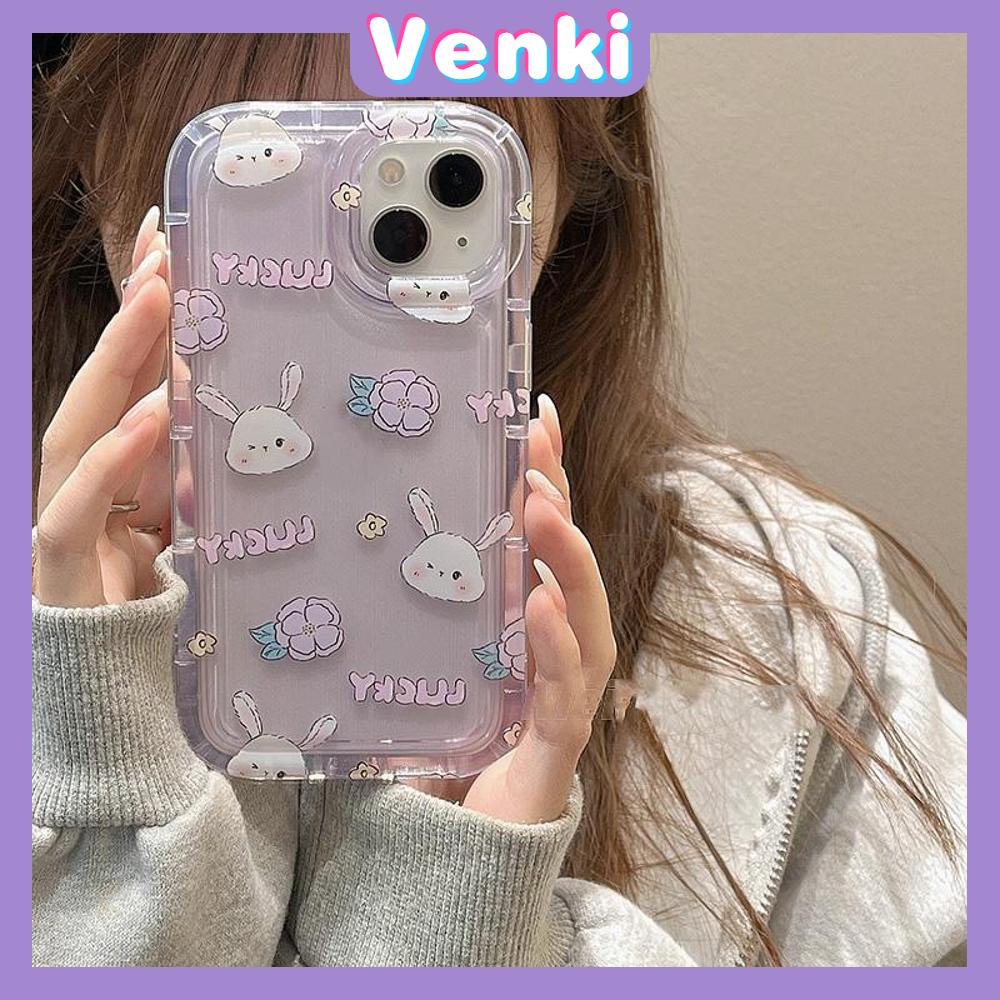 Case For iPhone 14 Pro Max TPU Soft Jelly Airbag Clear Case Cute Lucky Bunny Case Camera Protection Shockproof For iPhone 14 13 12 11 Plus Pro Max 7 Plus X XR