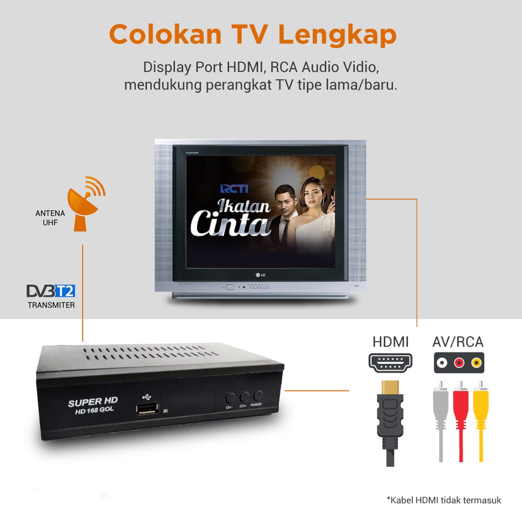 STB Set Top Box Super HD 168 Goal Komodo Harimau Kijang TERBAIK DVB T2 Di Kelas Penerima TV Siaran DIGITAL ORIGINAL STB Saja