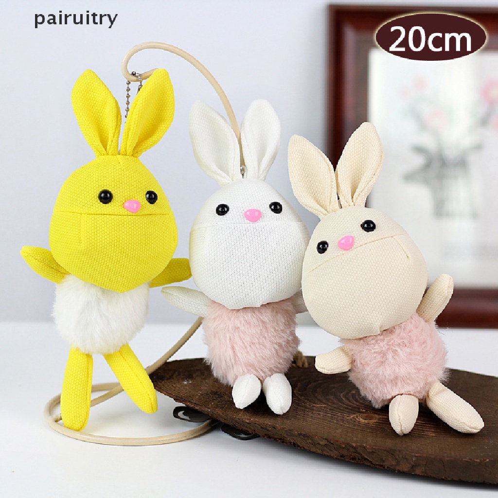 Prt 1Pc Boneka Kelinci Lucu Boneka Plush Animal Bunny Mainan Boneka Gantungan Kunci Untuk Hadiah Anak PRT